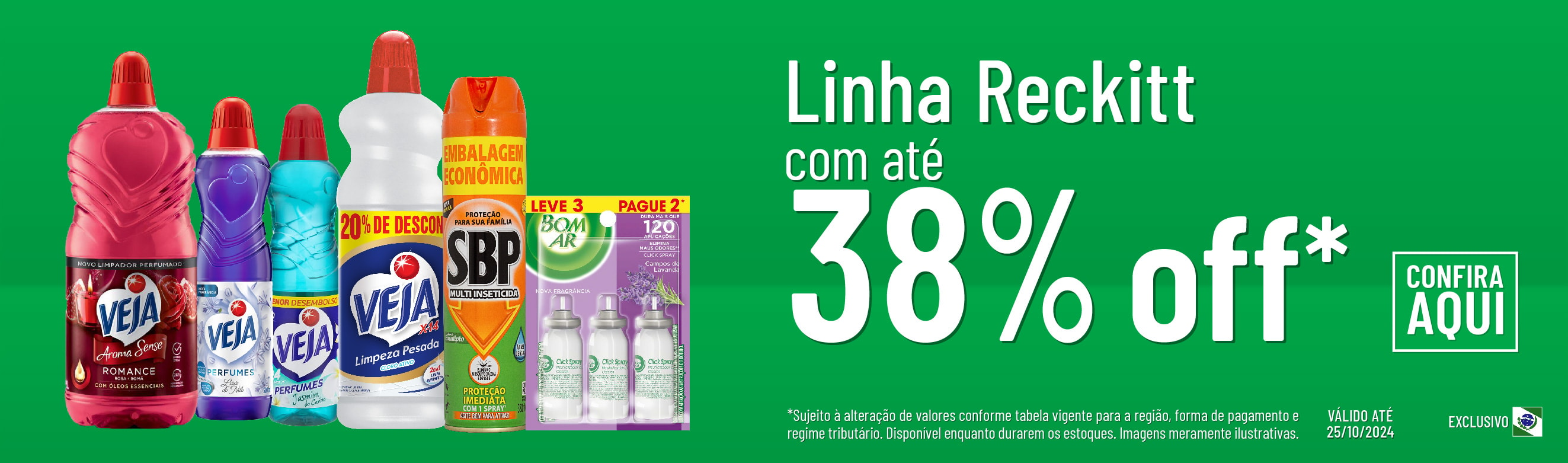 Linha Reckitt com 38% OFF*