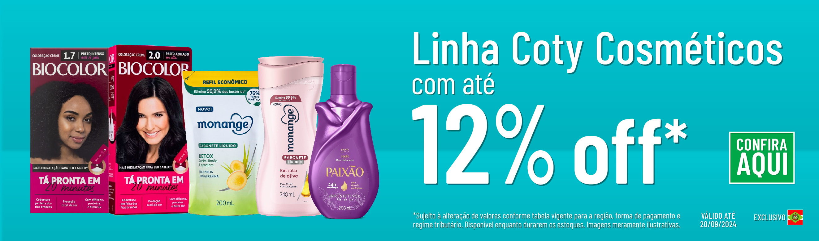 Linha Coty com 12% OFF*