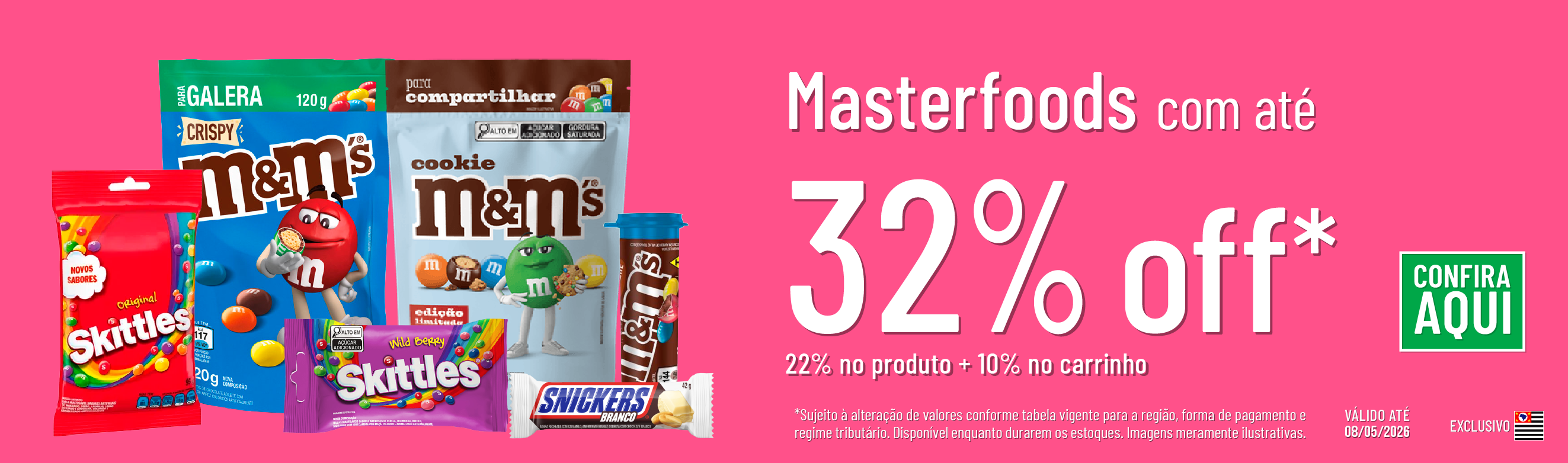Linha Masterfoods com 32% OFF*