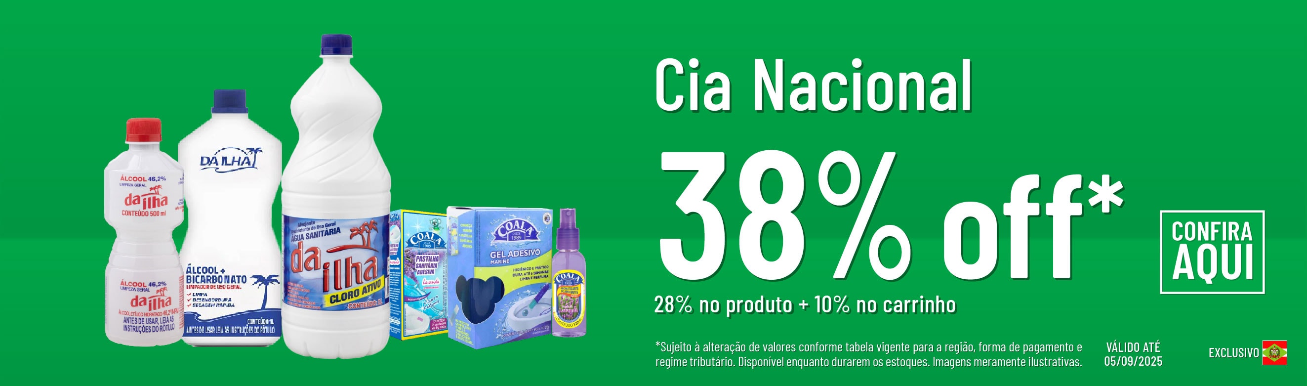 Linha Cia nacional com 38% OFF*