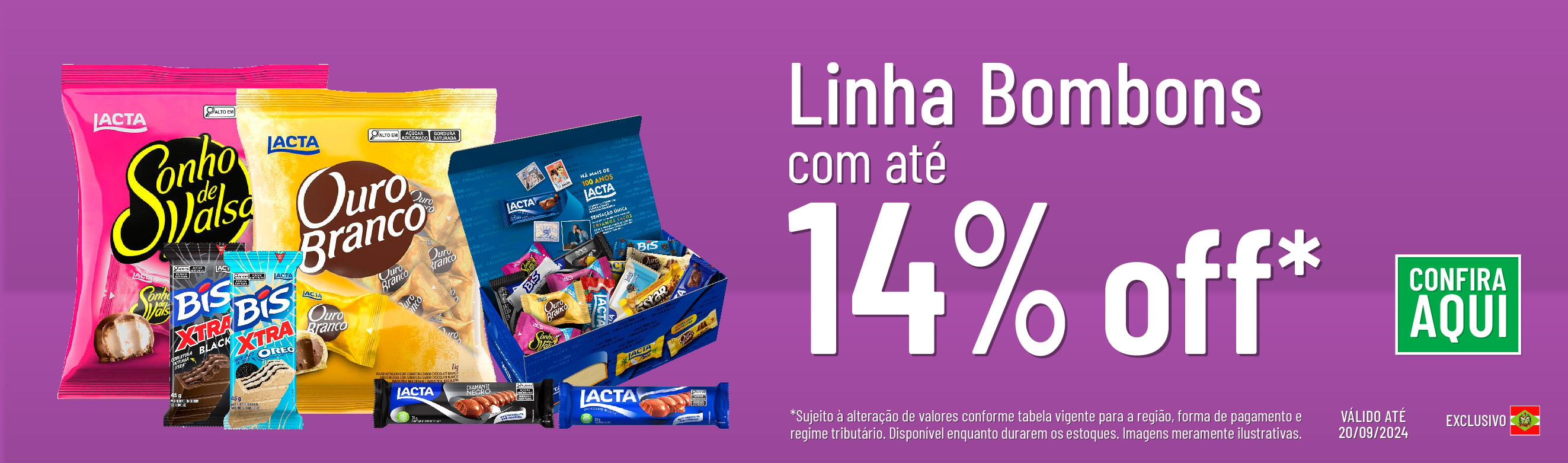 Linha Mondelez com 14% OFF*