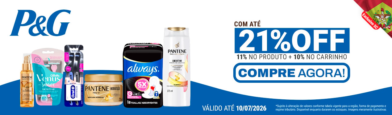 Linha P&G com 21% OFF*