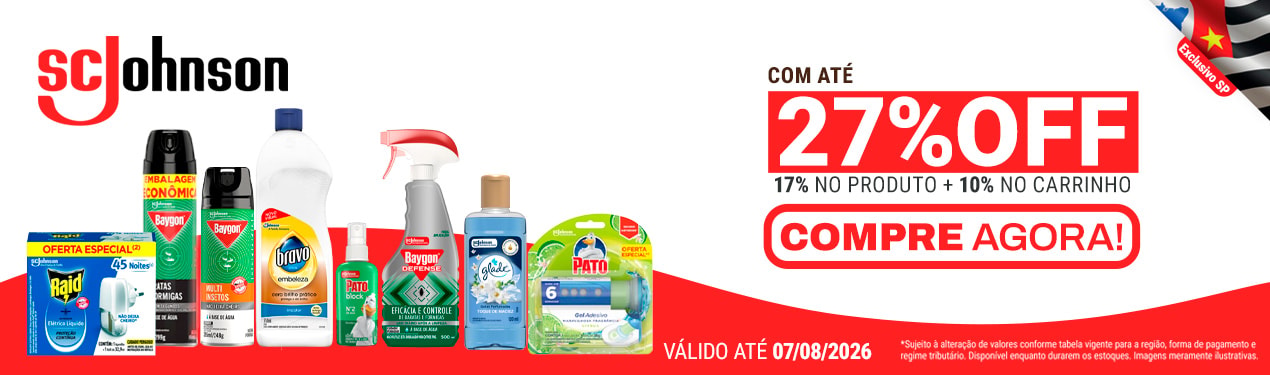 Linha SC Johnson com 27% OFF*