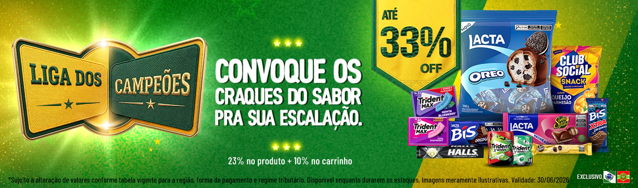 Linha Mondelez com 15% OFF*