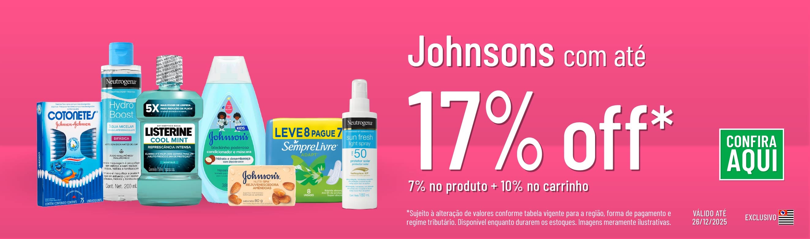 Linha Johnsons com 17% OFF*