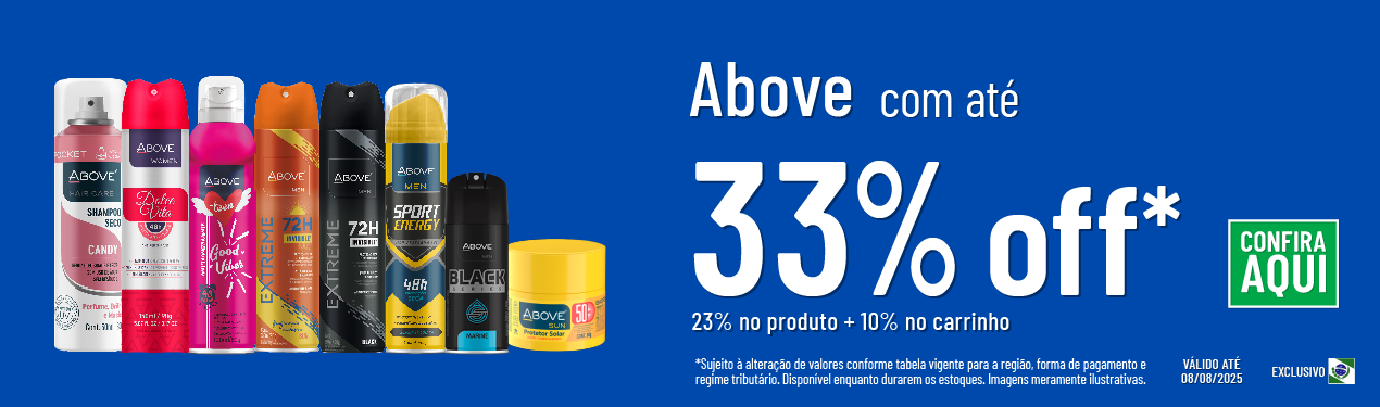 Linha Above com 54% OFF*