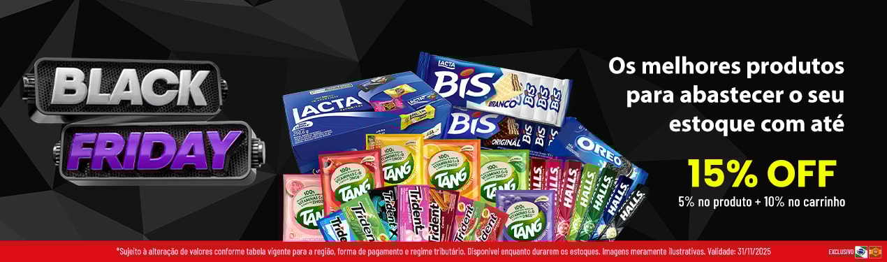 Linha Mondelez com 15% OFF*