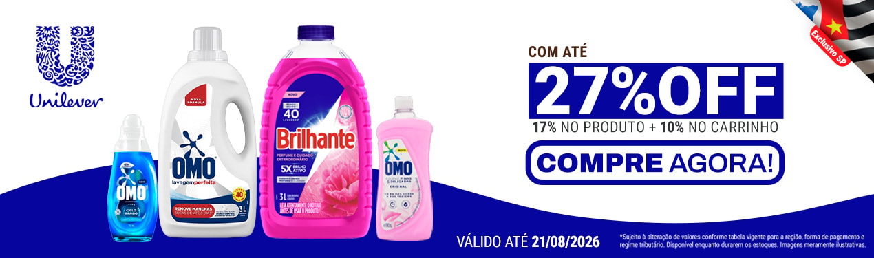 Linha Unilever HC com 27% OFF*