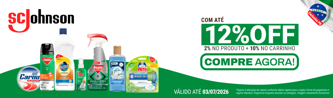 Linha SC Johnson com 12% OFF*
