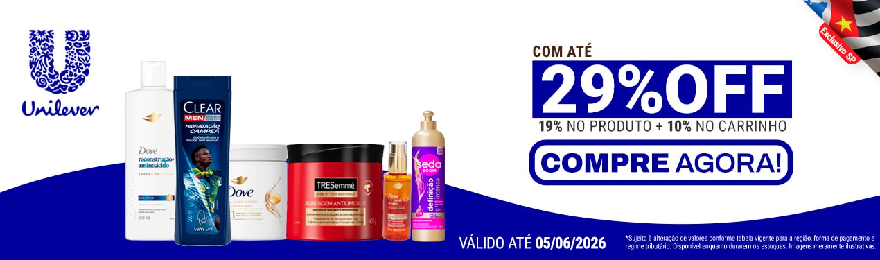 Linha Unilever Beauty com 29% OFF*