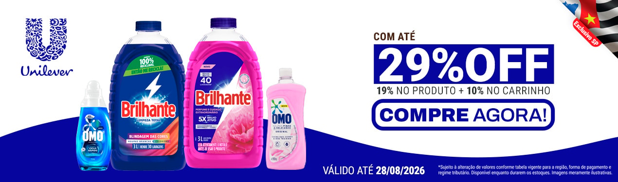 Linha Unilever HC com 29% OFF*