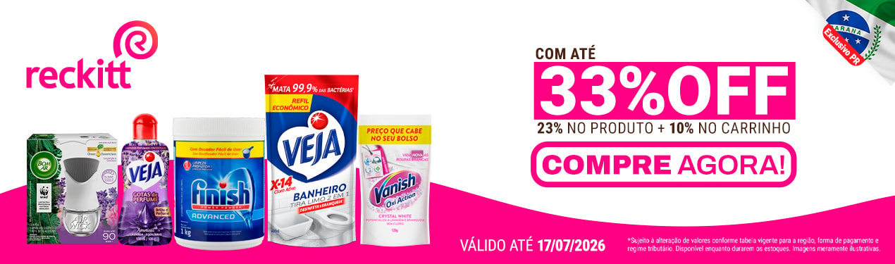 Linha Reckitt com 33% OFF*