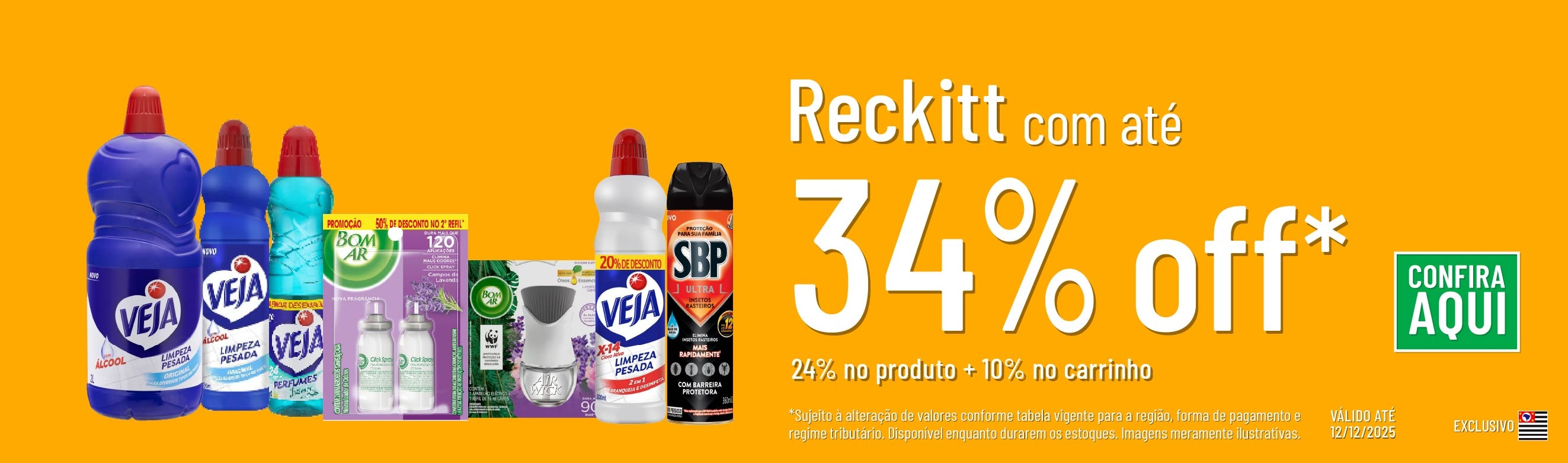 Linha Reckitt com 34% OFF*