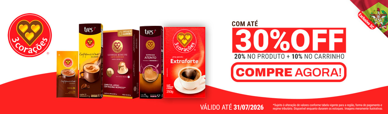 Linha 3 Corações com 30% OFF*