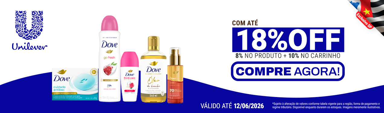 Linha Unilever PC com 18% OFF*