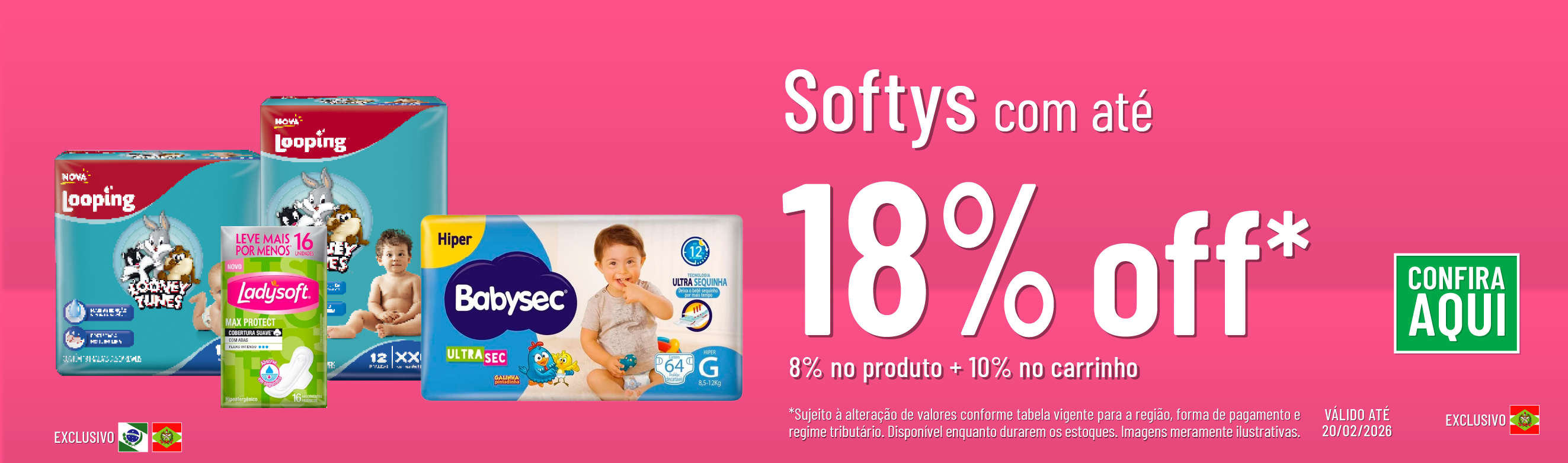 Linha Softys com 18% OFF*