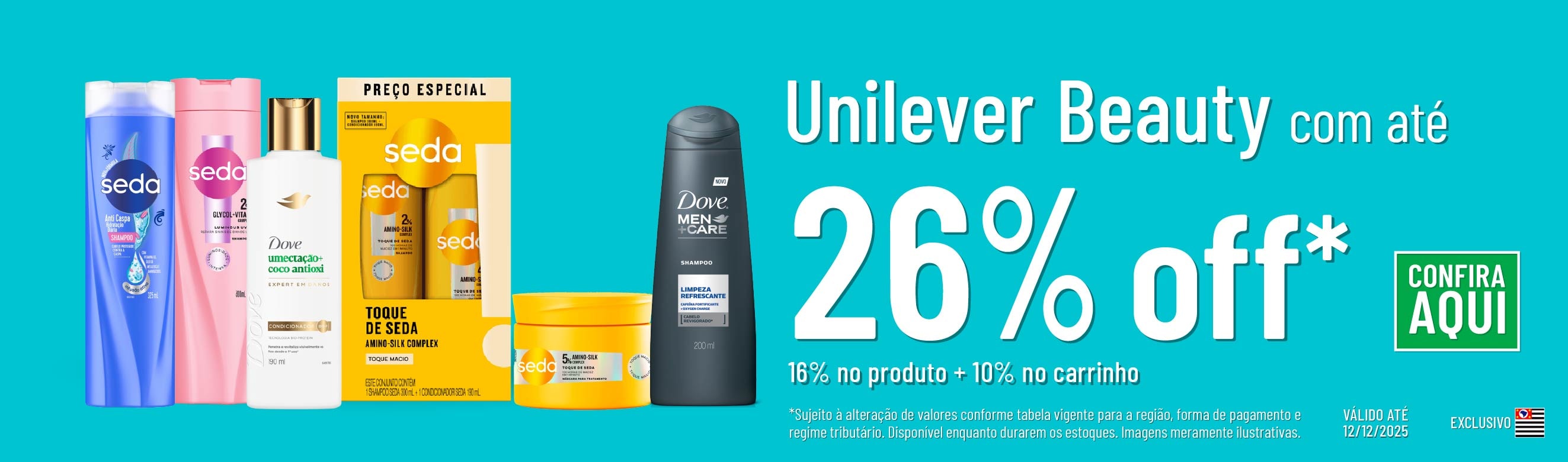 Linha Unilever Beauty com 26% OFF*