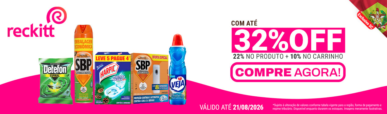 Linha Reckitt com 32% OFF*