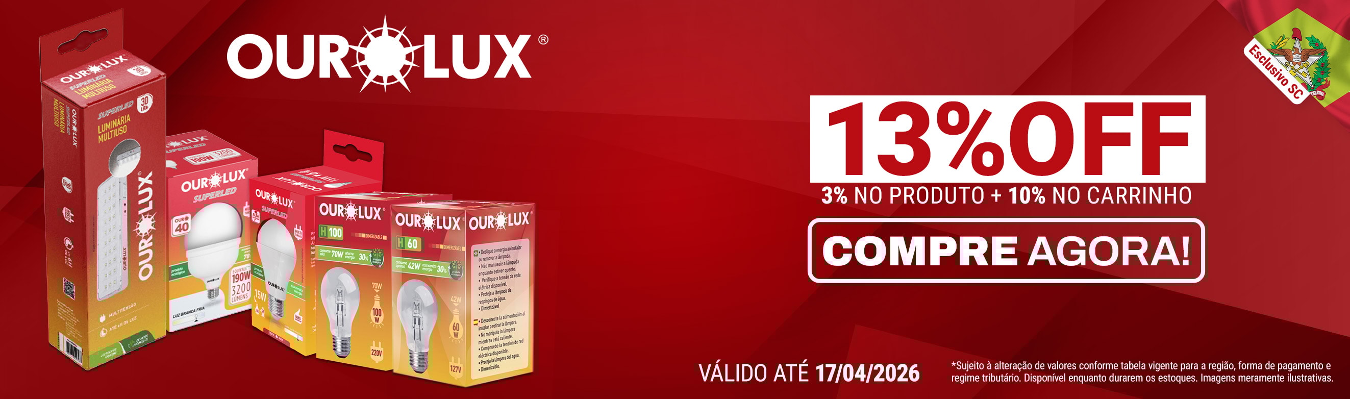 Linha Ourolux em até 13%OFF*