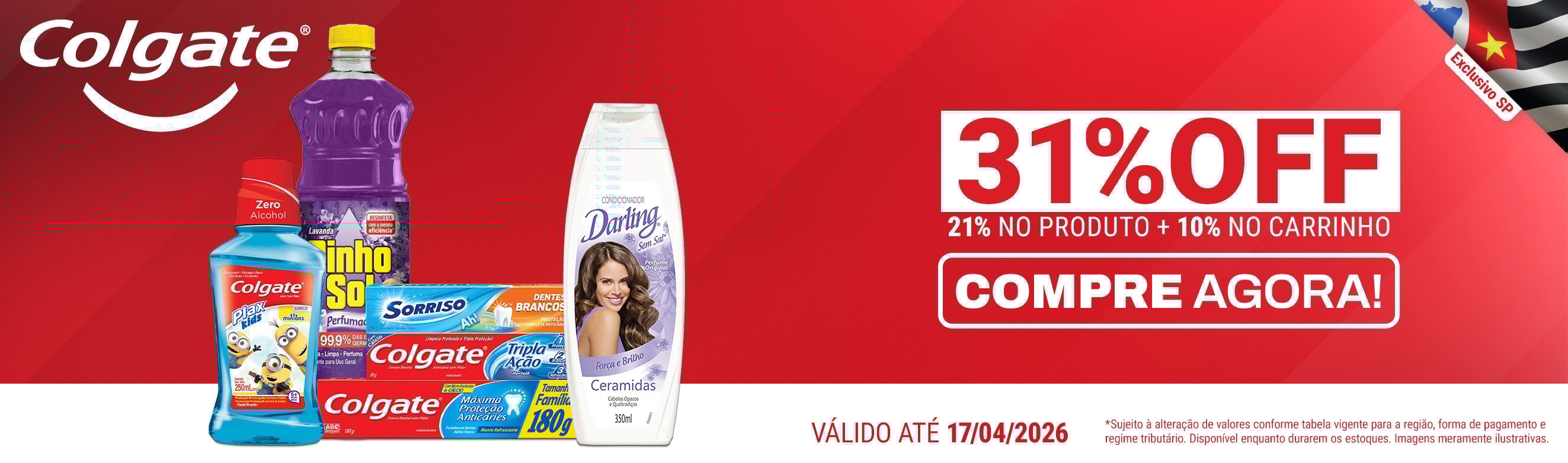 Linha Colgate Palmolive em até 31%OFF*