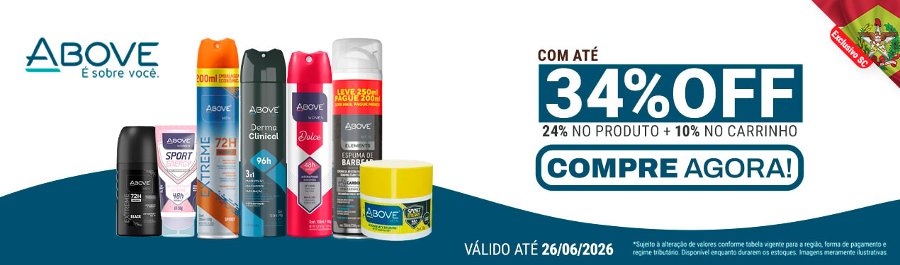 Linha Above com 34% OFF*