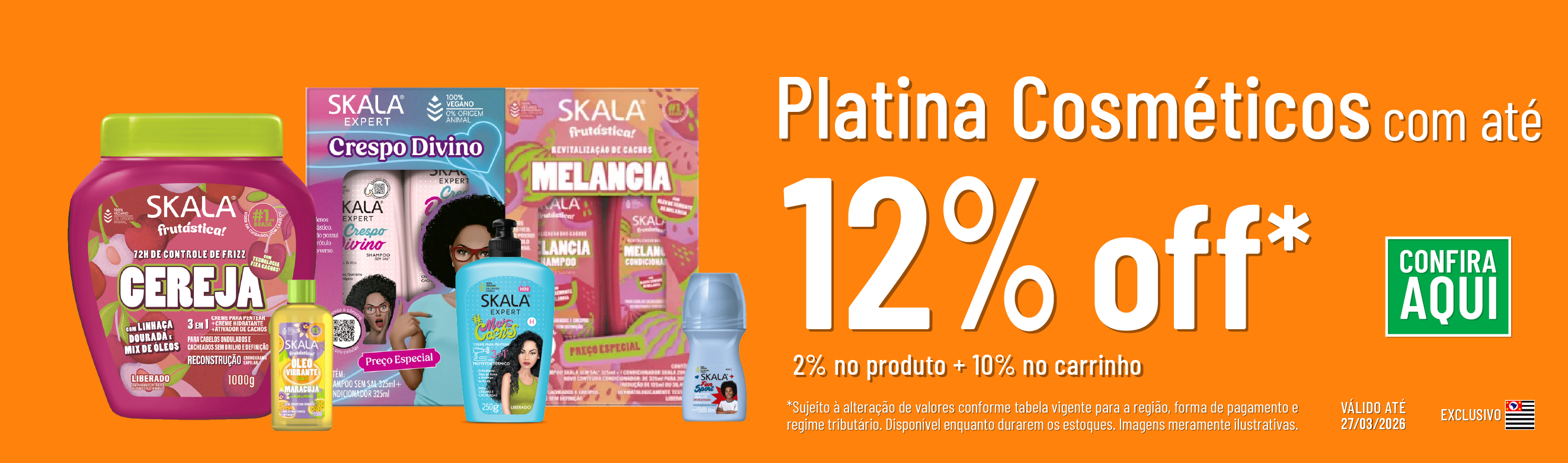Linha Platina Cosméticos com 12% OFF*