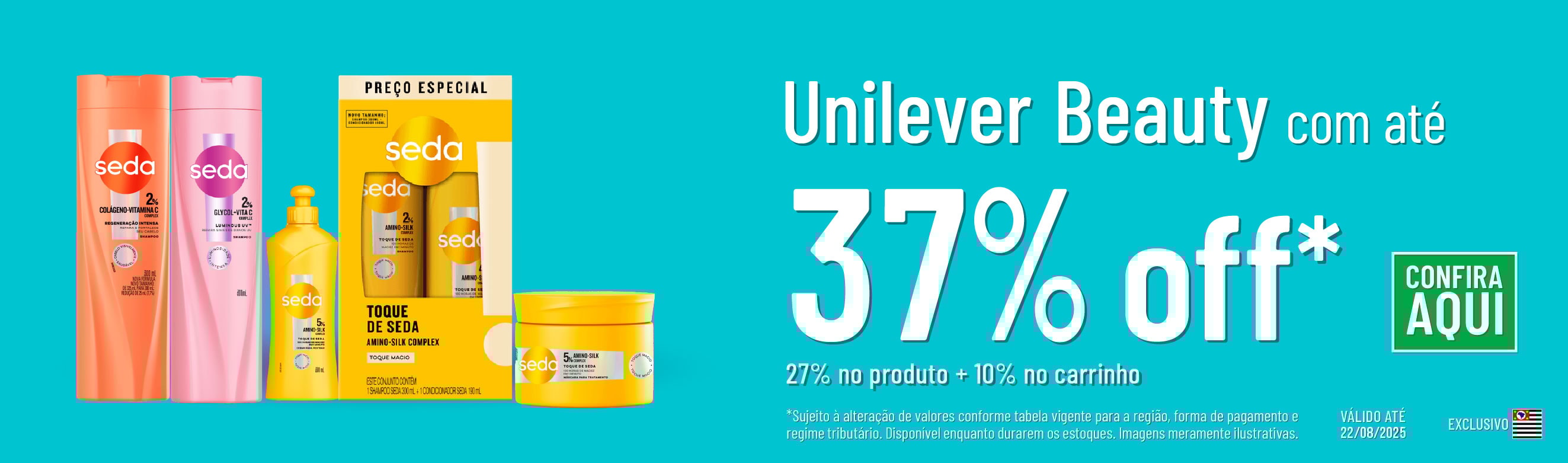 Linha Unilever Beauty com 37% OFF*