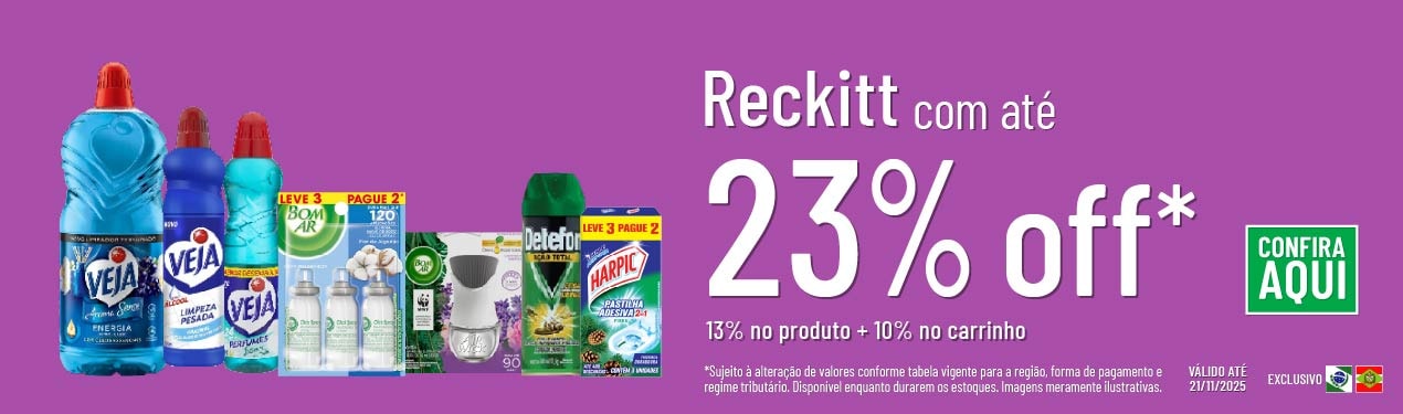 Linha Reckitt com 23% OFF*