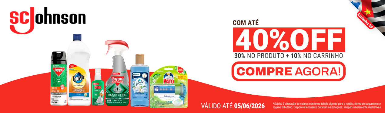 Linha SC Johnson com 40% OFF*