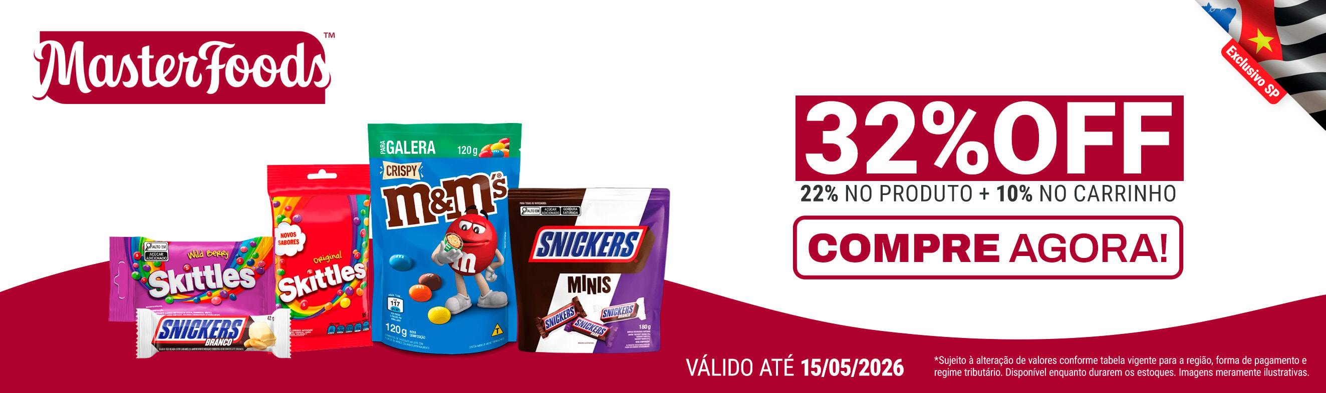 Linha Masterfoods com 32% OFF*