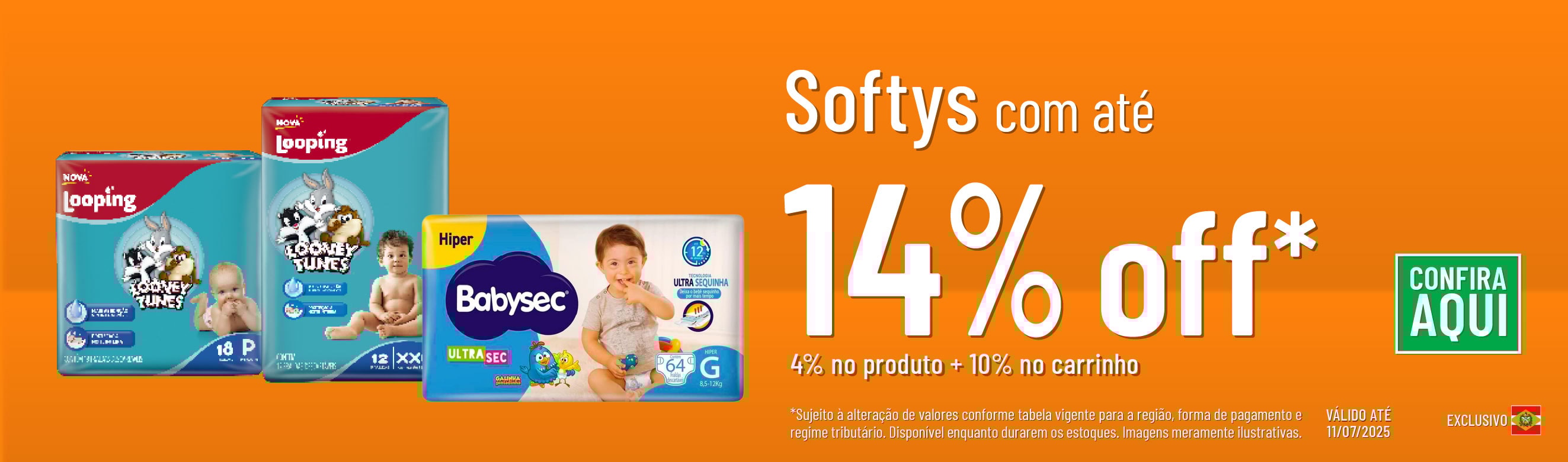 Linha Softys com 14% OFF*
