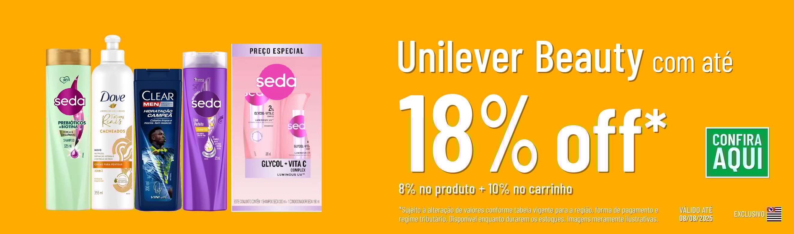 Linha Unilever com 18% OFF*