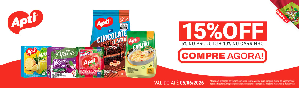 Linha Apti com 15% OFF*