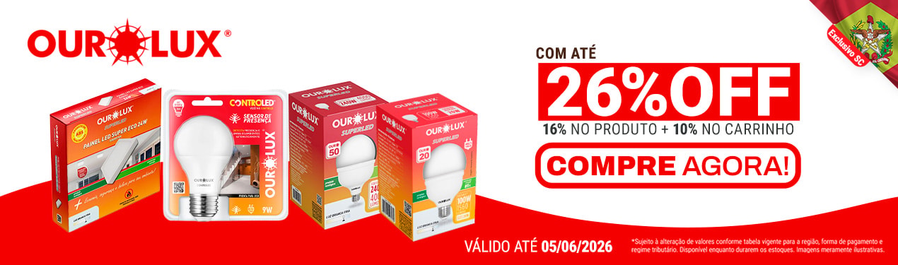 Linha Ourolux com 26% OFF*