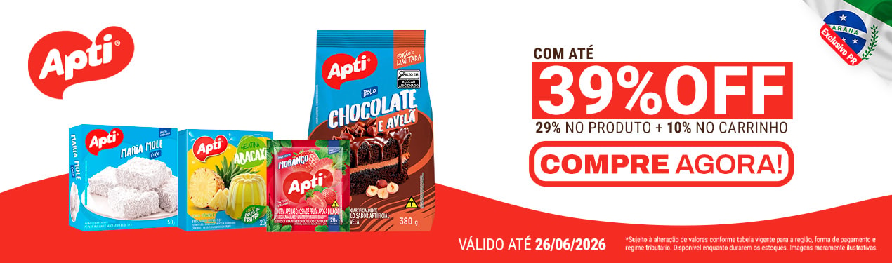 Linha Apti com 39% OFF*