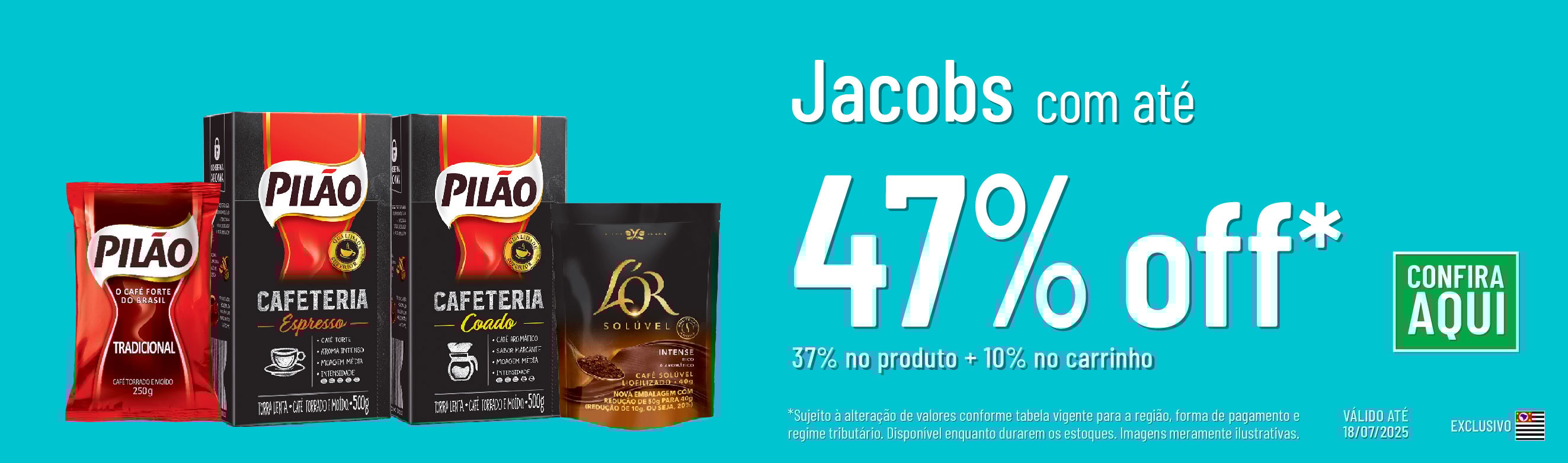 Linha Jacobs com 47% OFF*