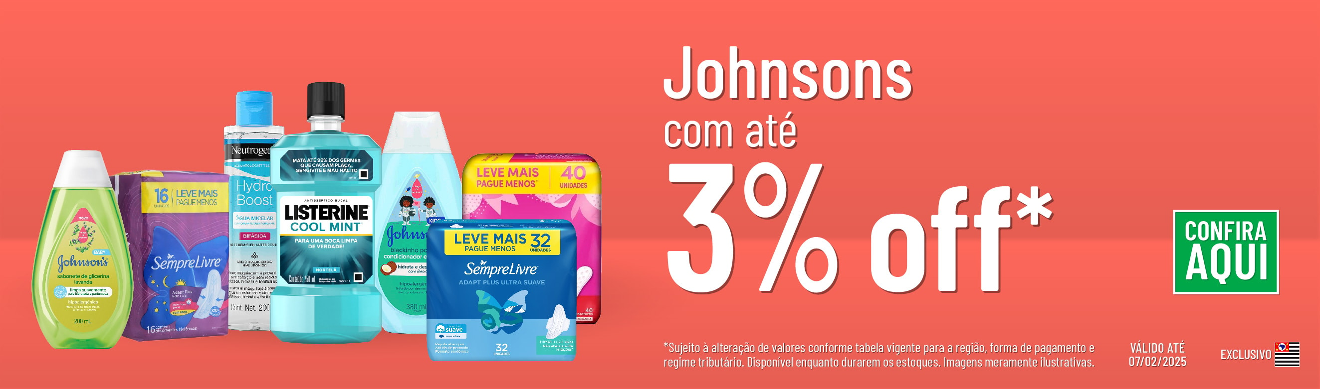 Linha Johnsons com 3% OFF*