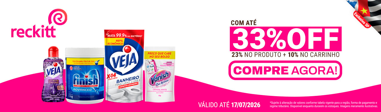 Linha Reckitt com 33% OFF*