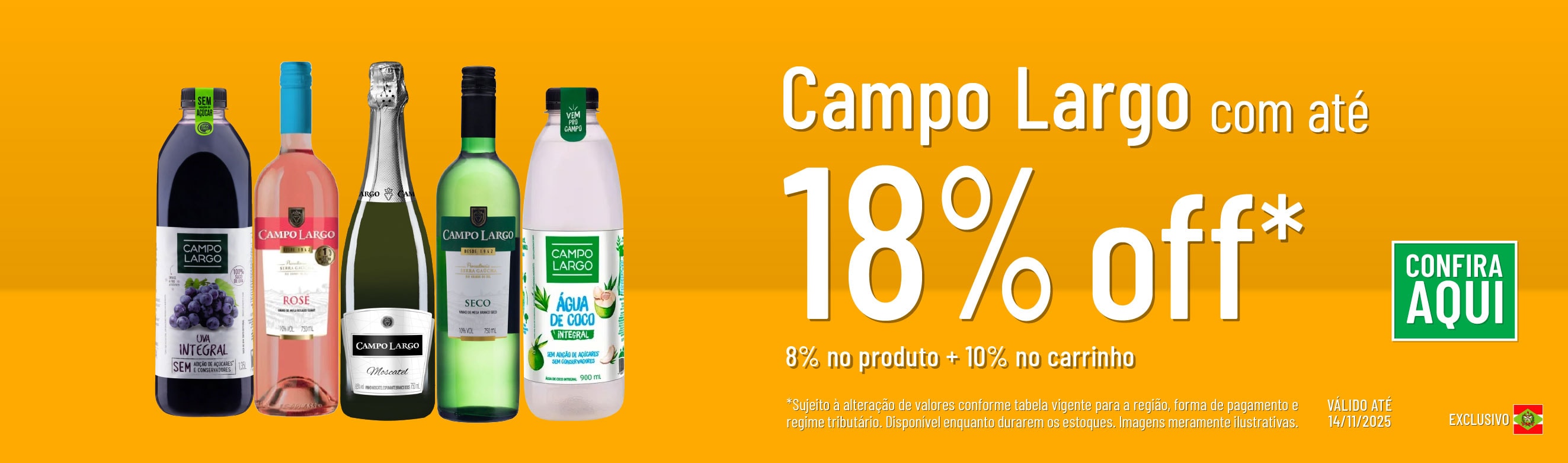 Linha Campo Largo com 18% OFF*