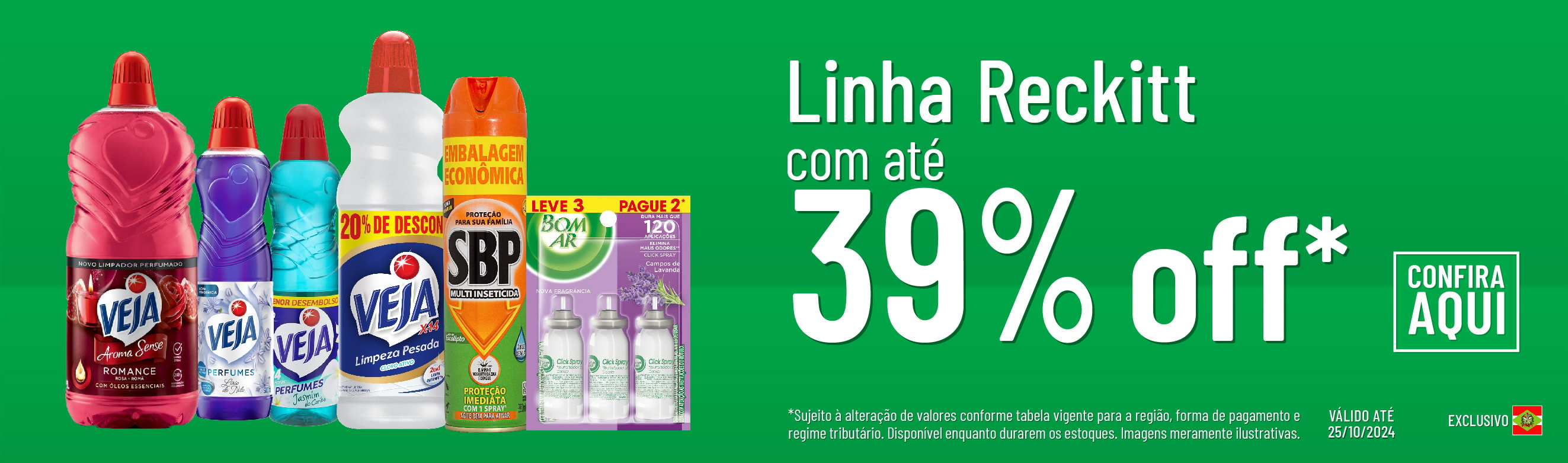 Linha Reckitt com 39% OFF*