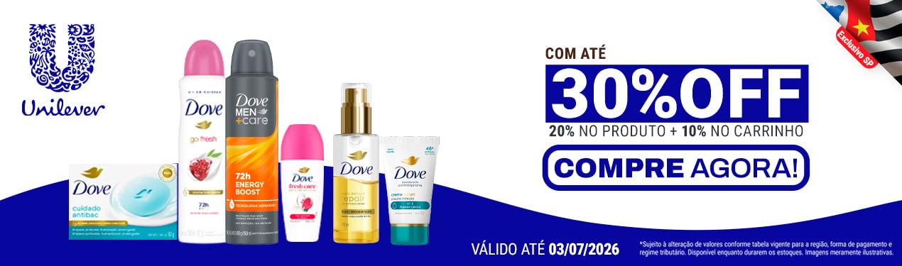 Linha Unilever PC com 30% OFF*