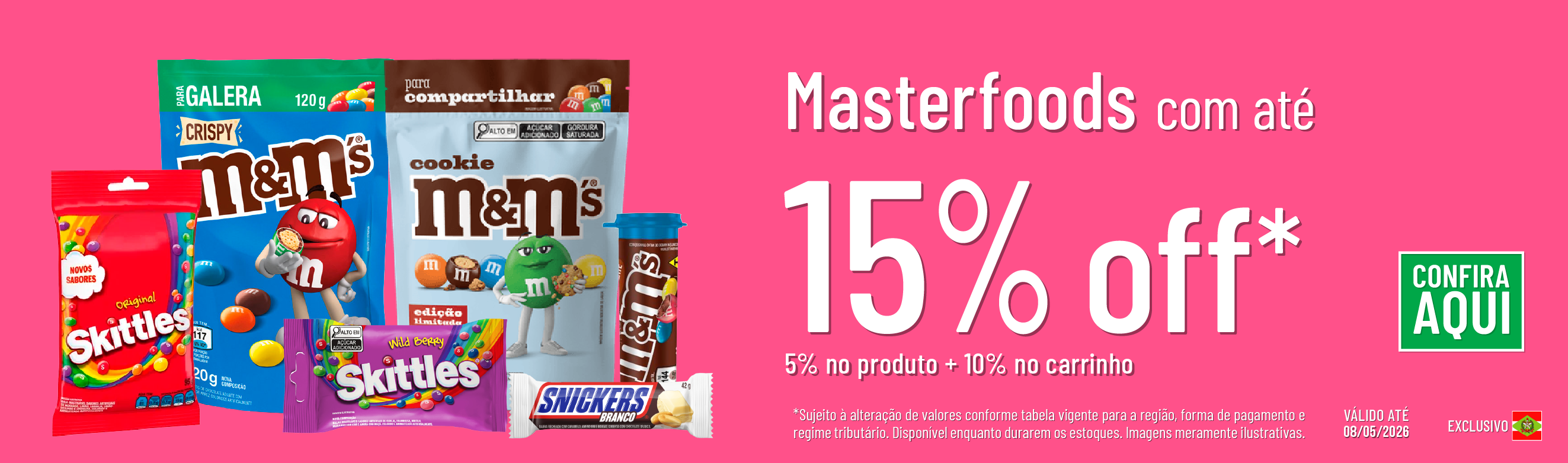Linha Masterfoods com 15% OFF*