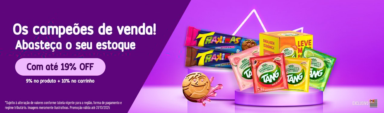 Linha Mondelez com 19% OFF*