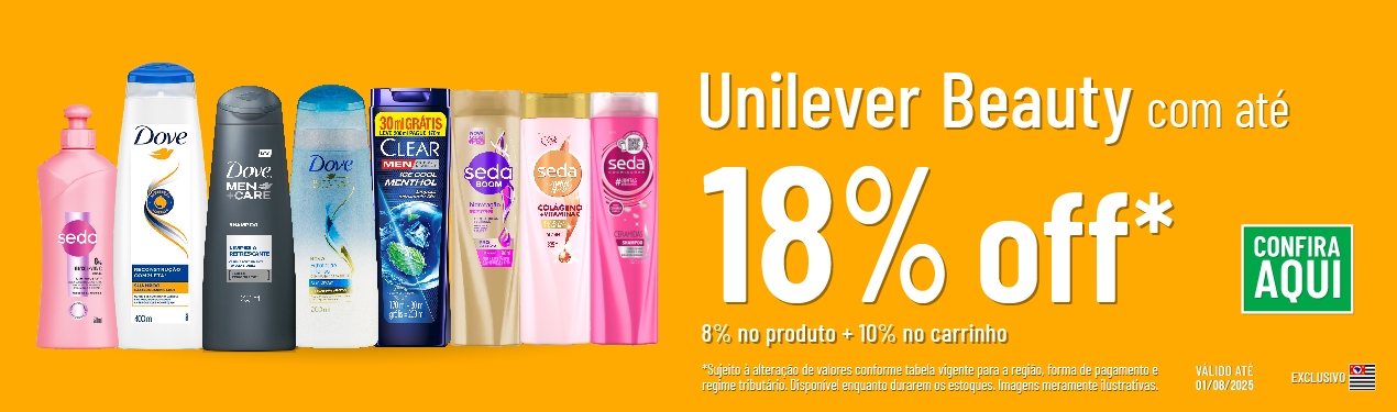 Linha Unilever com 18% OFF*