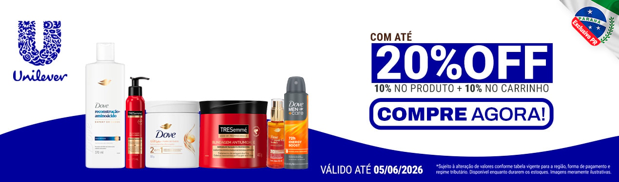 Linha Unilever Beauty com 20% OFF*