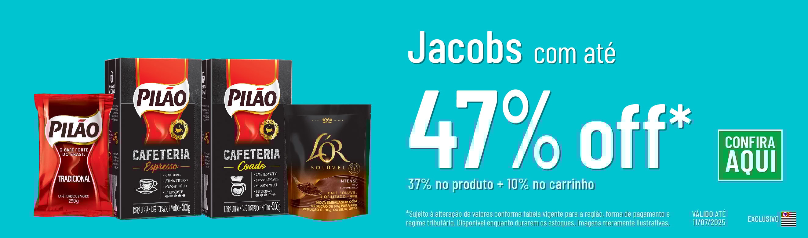 Linha Jacobs com 47% OFF*