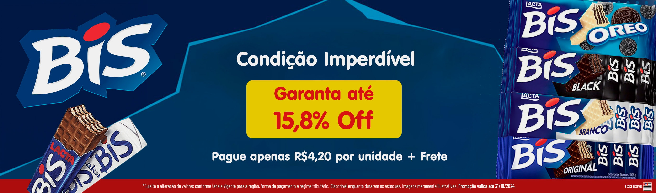 Linha Mondelez com 15,8% OFF*