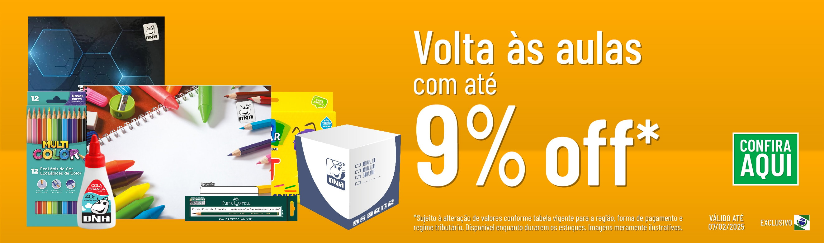 Linha Volta às aulas com 9% OFF*