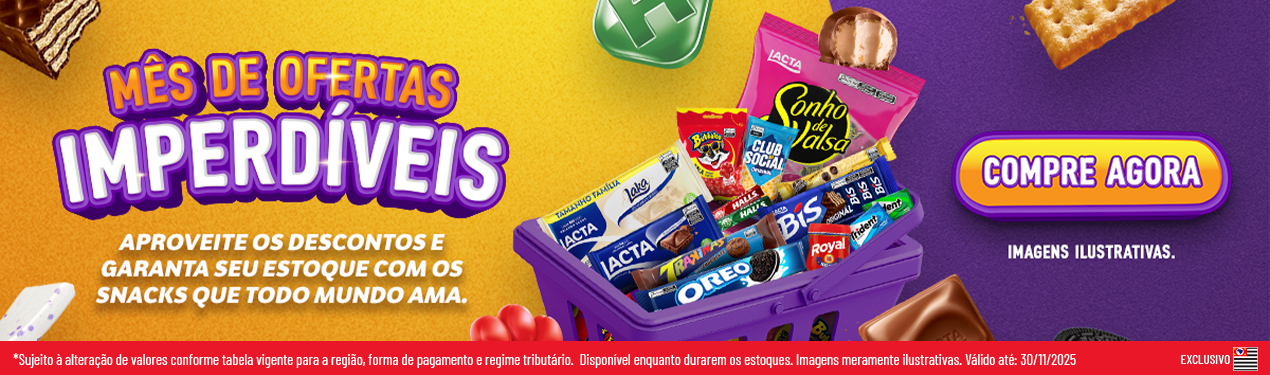 Linha Mondelez com 20% OFF*