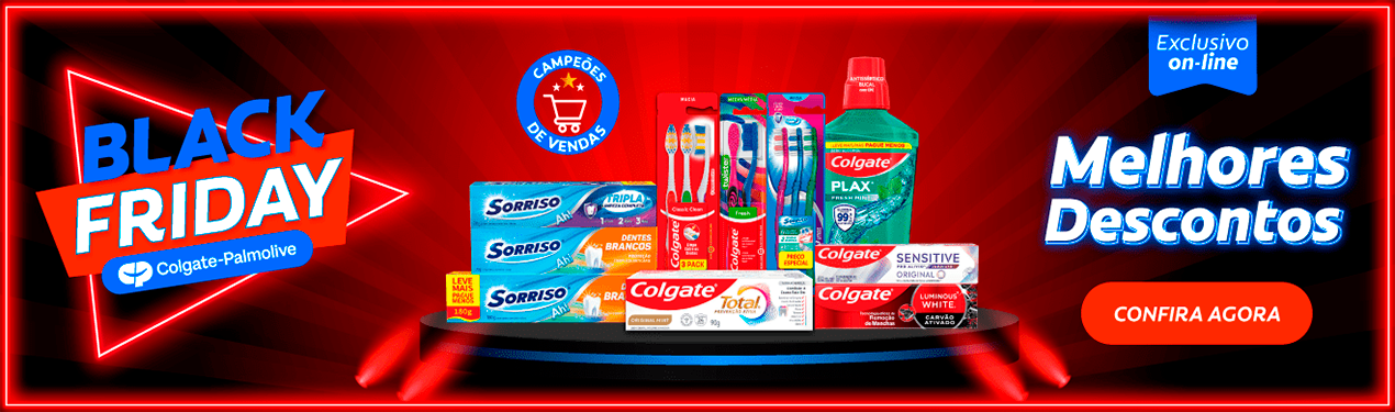 Linha Colgate Palmolive com 17% OFF*